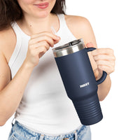40oz Insulated Travel Mug – Navy Stainless Steel Tumbler with Straw (Keeps Drinks Hot & Cold)