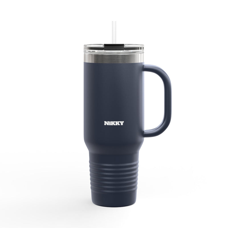 40oz Insulated Travel Mug – Navy Stainless Steel Tumbler with Straw (Keeps Drinks Hot & Cold)