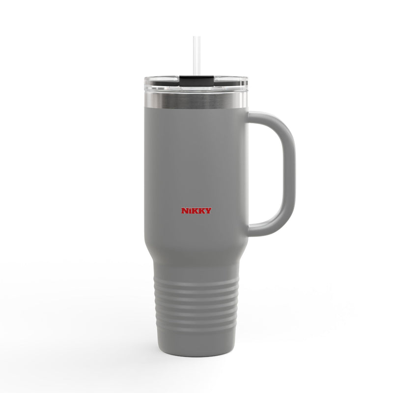 40oz Insulated Travel Mug — Personalized Name Stainless Steel Tumbler with Handle